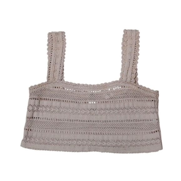 Aerie Crochet Textured Crop Sand Size Small - Picture 10 of 11